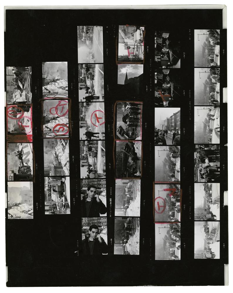 Negatives from a series called 'Airplane Crash' from 1960.