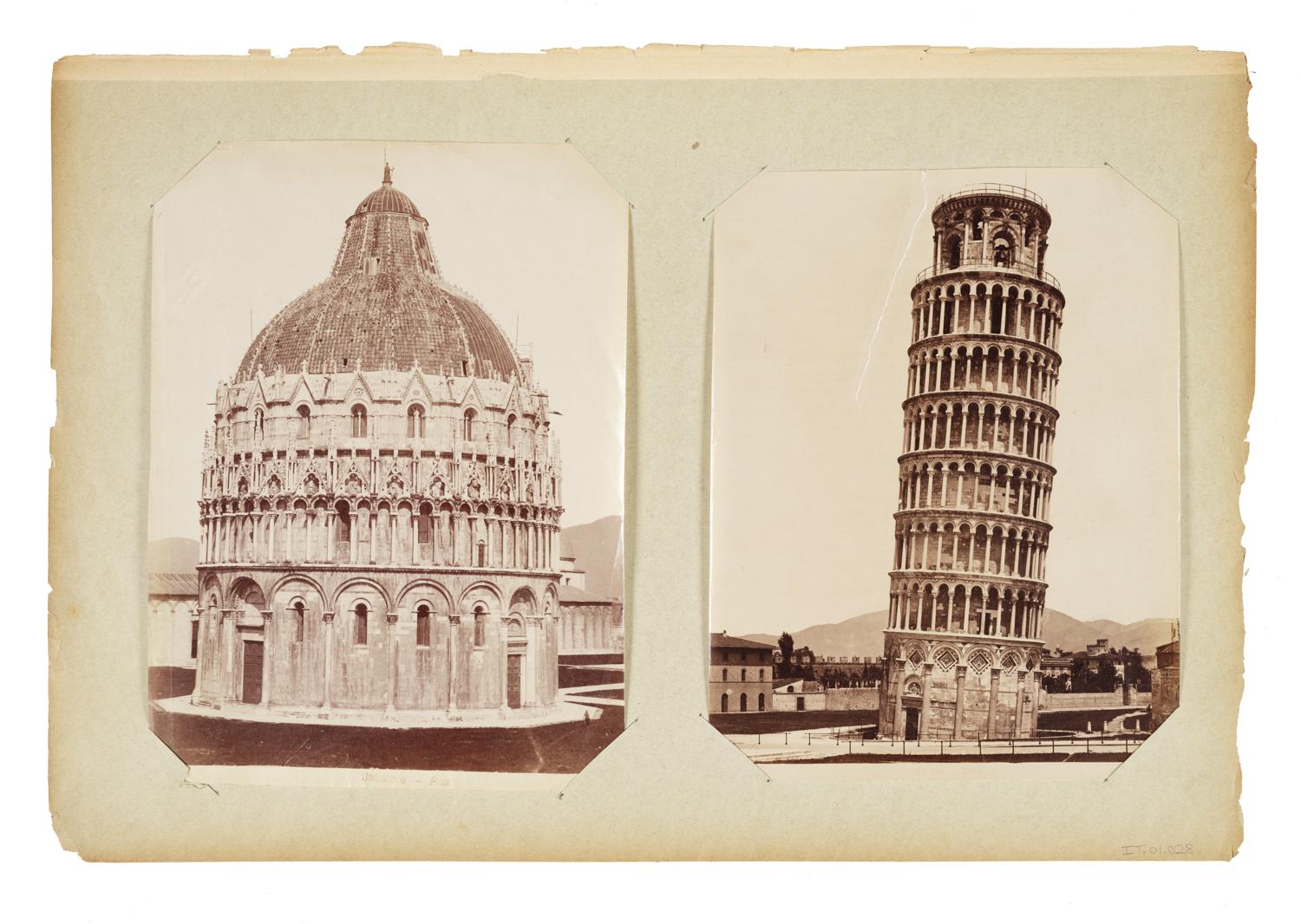 A dipytch of two buildings in Pisa, Italy.
