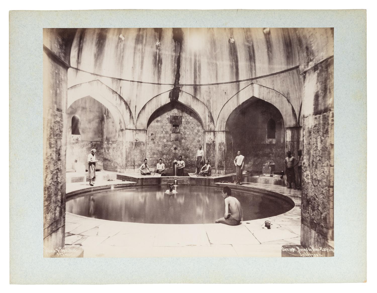 A scene of bathers in a Turkish bath