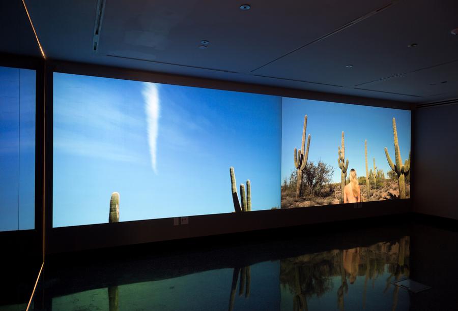 2 video stills of desert landscapes