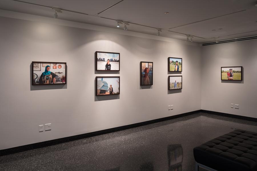 A gallery wall with photographs