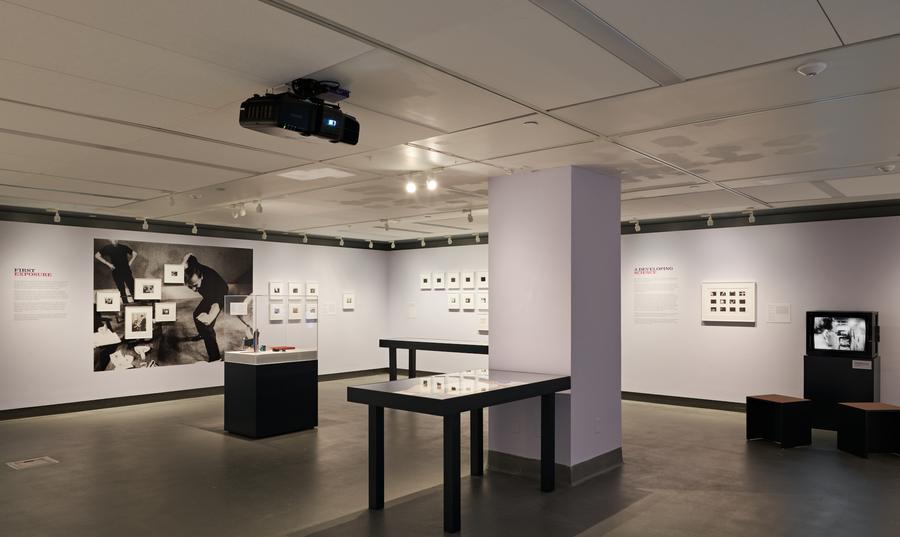 An installation view in the University Gallery at The Image Centre