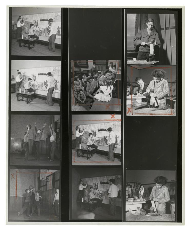 Series of photos of youth in a Brooklyn community centre from 1946.