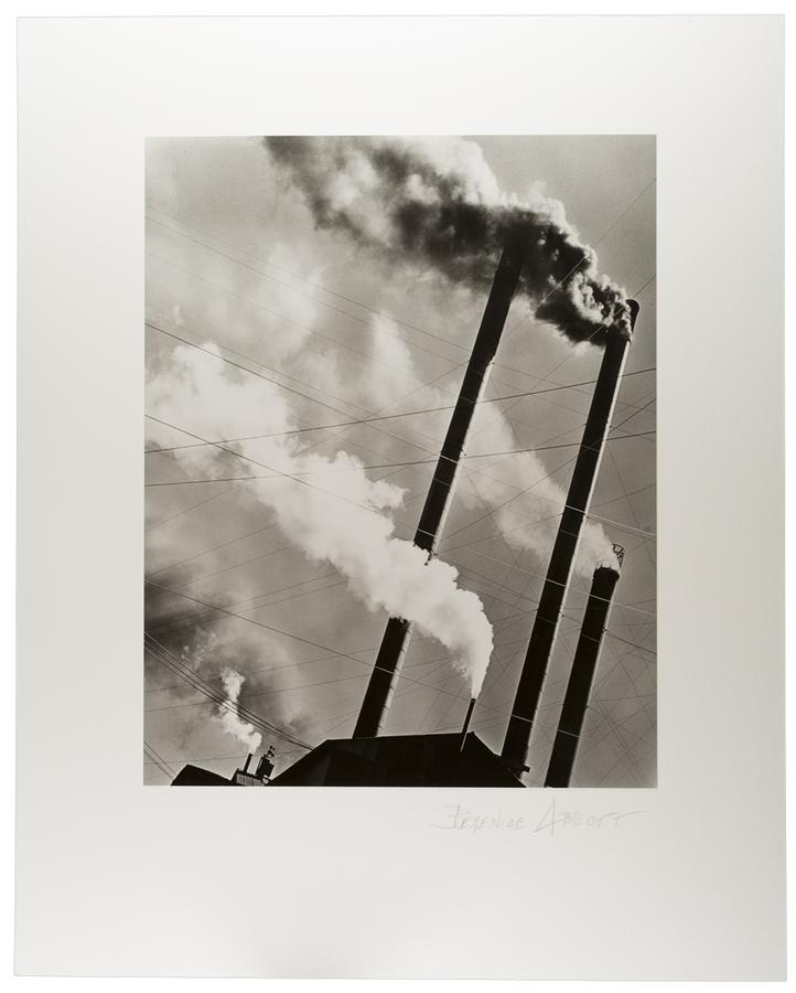 Photo of smoke stacks at Red River Lumber Company in Westwood, California.