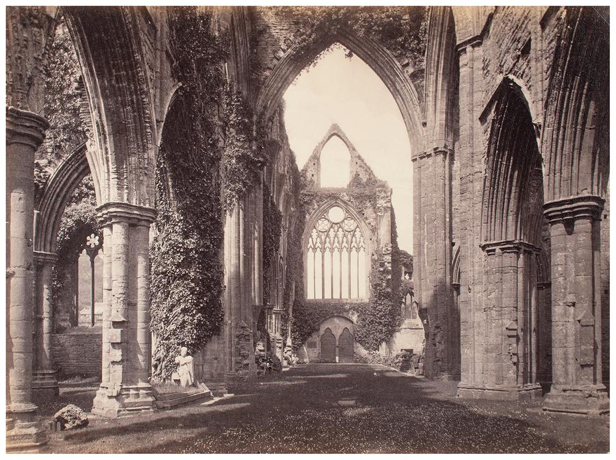 Black and white photograph depicting a church's interior courtyard. Photograph by Francis Bedford.