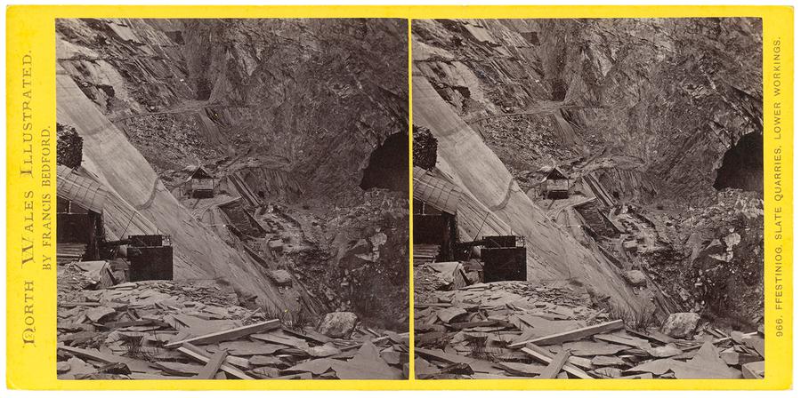 Stereoview photographs showing a quarry. Photograph by Francis Bedford.