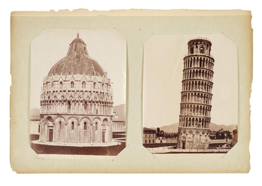 A dipytch of two buildings in Pisa, Italy.