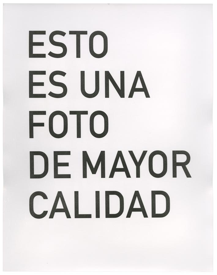 Blank page reading "ESTO ES UNA FOTO DE MAYOR CALIDAD"