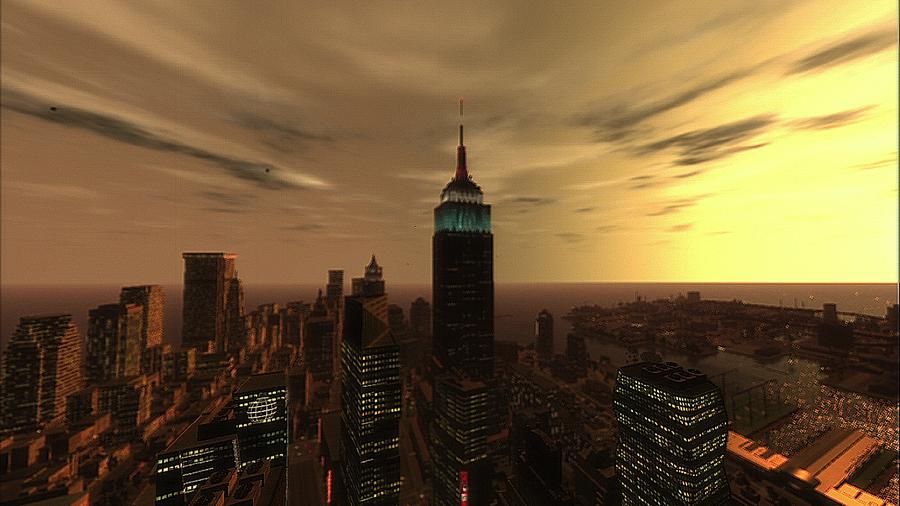 A sunrise skyline around the Empire State Building
