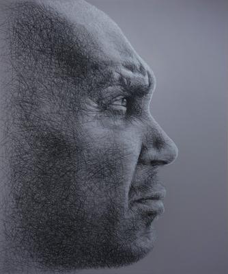 A sketch of the side of a man's face